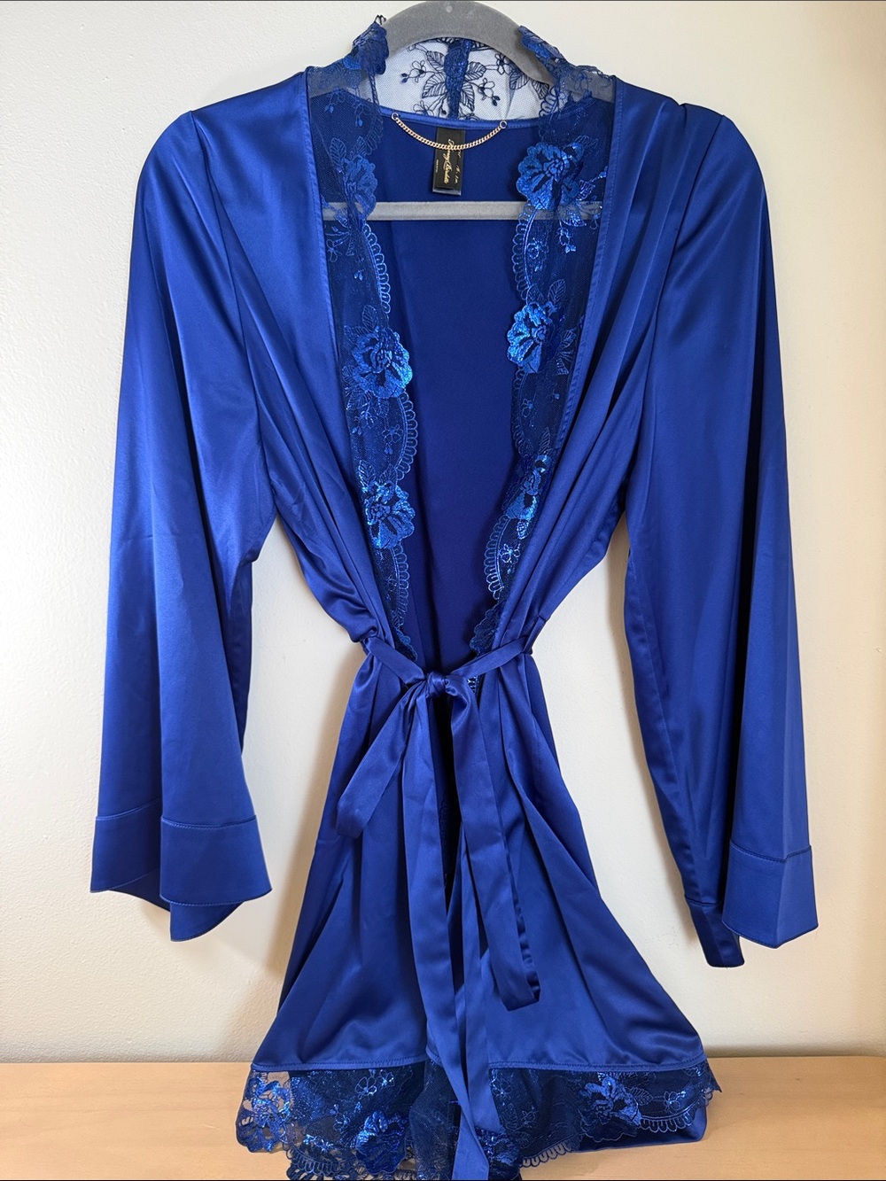 Honey Birdette Jules Navy Lace Robe sz. S/M